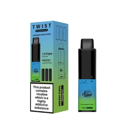  Blueberry Kiwi Happy Vibes Twist 3500 Disposable Vape 20mg (Expired-June 2024 ) 